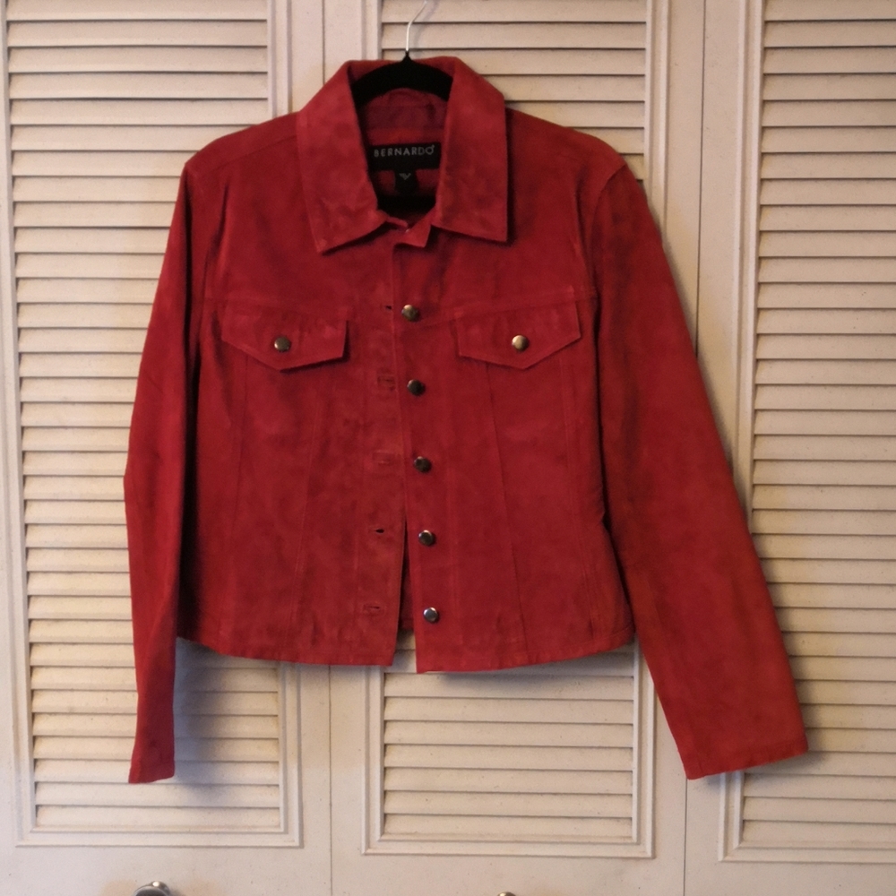 Red Suede Bernardo Jacket M NWOT